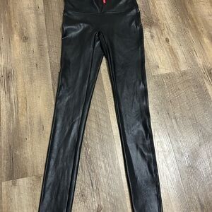 SPANX Black Faux Leather Leggings